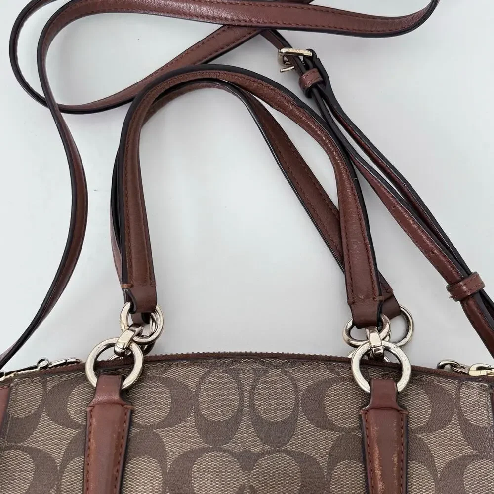 Coach Christie Carryall Mini Satchel Crossbody Monogram F58290 Coated Canvas - Picture 8 of 16